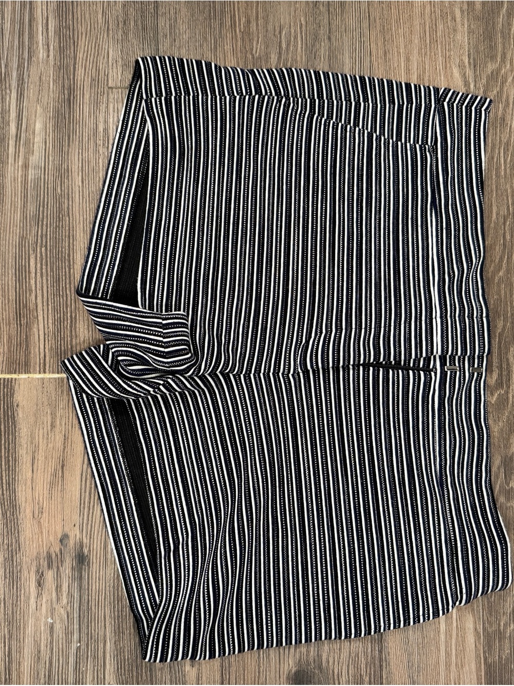 BCBGMaxAzria Black & White Striped Flat-Front Women’s Shorts